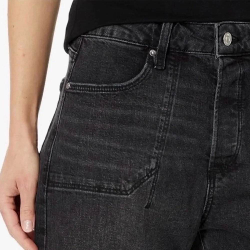 Paige Alexis Barrel Jeans 31 Viper Black Denim Minimalist Chic Classic Designer